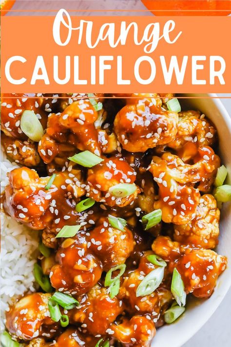 orange cauliflower Orange Cauliflower Recipes, Orange Cauliflower, Baked Recipe, Vegan Main Course, Vegetarian Recipes Dinner Healthy, Chicken Cauliflower, Plant Based Recipes Easy, Better Than Takeout, Easy Vegetarian Dinner