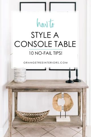 Floating Shelves Over Console Table, White Oak Console Table, How To Decorate Console Table, Orangetree Interiors, Decorate A Console Table, How To Decorate A Console Table, Style A Console Table, How To Style A Console Table, Living Room Console Table