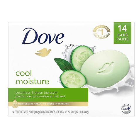 Dove Cool Moisture Bar Soap For Softer Skin Cucumber and Green Tea - Pack of 14 Just click the link 👇 https://amzn.to/4aL9erV Dove Soap, Green Aesthetic, Skin So Soft, Christmas Wishlist, Bar Soap, Click The Link, Green Tea, Cucumber, Body Care