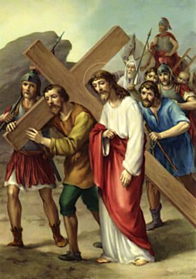 Fifth Station: Simon of Cyrene helps Jesus to carry his cross – Eduardoelf Simon Of Cyrene, Corpus Domini, Way Of The Cross, Lenten Season, Stations Of The Cross, Religious Images, Holy Week, Holy Cross, King Of Kings