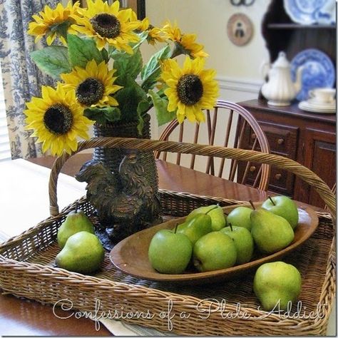 CONFESSIONS OF A PLATE ADDICT Baskets...Country French Style Summer Centerpieces, Thrifty Decor Chick, Burlap Table Runners, Fall Projects, Happy Fall Y'all, Fall Table, Head Start, Late Summer, Fall Fun