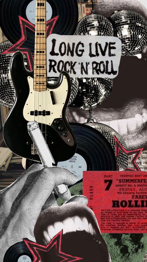 #nyc #rockstar #guitar #disco #music #aesthetic #moodboard #rockstargirlfriend Guitar Posters Aesthetic, Rock N Roll Wallpaper Aesthetic, Rock N Roll Collage, Rockstar Collage, Rock N Roll Aesthetic Wallpaper, Rock And Roll Aesthetic Wallpaper, Rock Guitar Aesthetic, Rock And Roll Collage, Wallpaper Rock And Roll