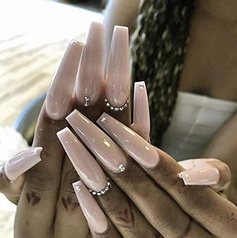 Ballerina Coffin, Nail Extensions Acrylic, Fake Nails Long, Nagel Tips, Stylish Nails Designs, Stiletto Nails Designs, Coffin Press On Nails, Coffin Nails Long, Ballerina Nails