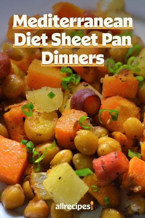 Mediterrain Diet Meal Plan, Dash Diet Sheet Pan Recipes, Medertrain Recipes, Mediterranean Diet Sheet Pan Dinners, Meditarian Diet Recipes Dinner, Mediterranean Diet Crockpot Meals, Medieats Diet Plan, Mediterranean Supper Ideas, Mediterranean Sheet Pan Recipes