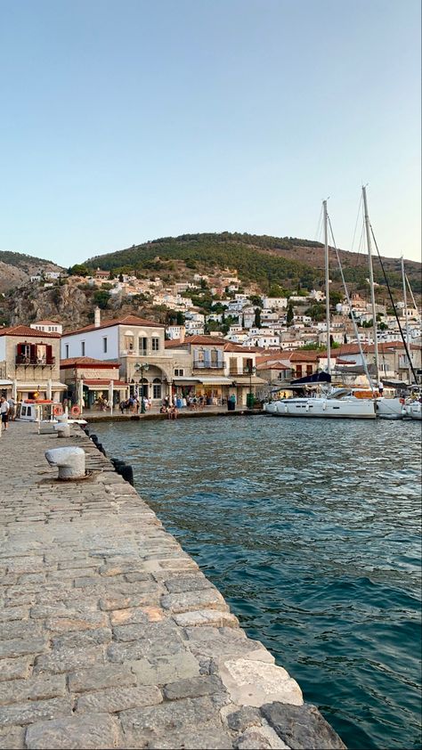 Saronic Islands Greece, Hydra Greece Aesthetic, Greek Islands Aesthetic, Mama Mia Summer, Hydra Greece, Hydra Island, Halkidiki Greece, Spain Aesthetic, Greek Summer