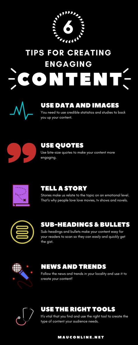 6 Tips on How to Make Your Content More Engaging - Mauco Enterprises..Content Creation | Content Creation | Content for Social Media | Content for Social Media #content #management #contentmanagement #contentcreation #contentforsocialmedia #digitalmarketing Marketing Calendar, Being Used Quotes, Marketing Logo, Engaging Content, Infographic Marketing, Content Marketing Strategy, Marketing Quotes, Inbound Marketing, Management Tips