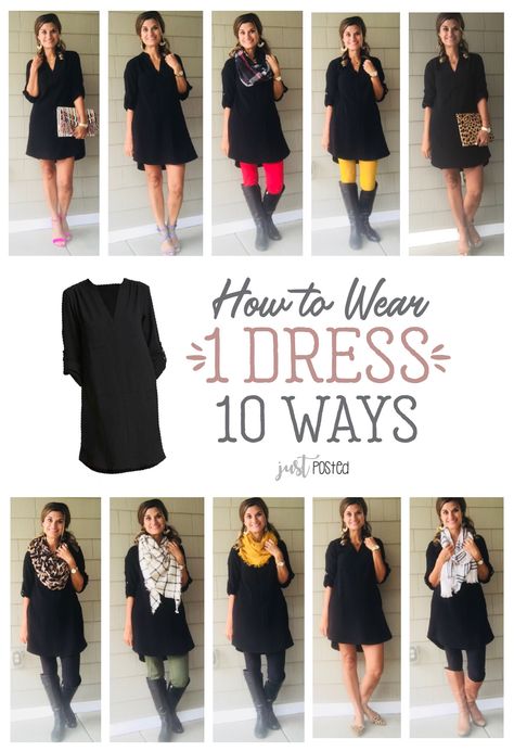 Dresses That Can Be Worn Different Ways, One Outfit Multiple Ways, 10 Ways To Wear, Teaching Outfits, Black Dress Outfits, Black Women Fashion, Style Mistakes, Ladies Tops Fashion, Fashion Tops