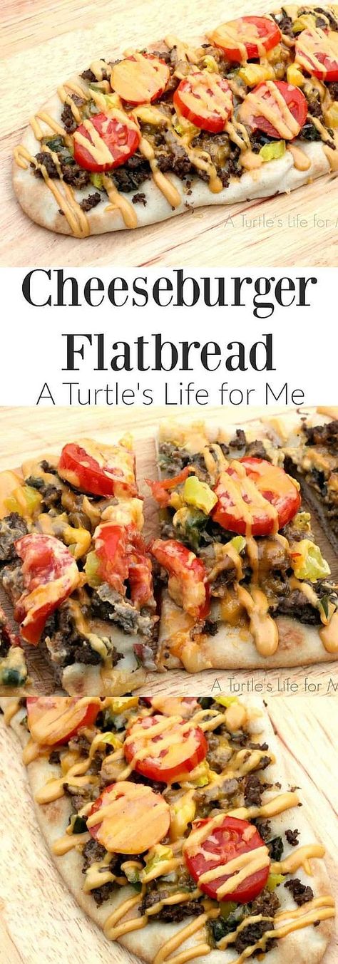 Cheese Burger Flatbread, Cheeseburger Flatbread Pizza, Grinder Flatbread, Flatbread Meals, Cheeseburger Flatbread, Football Wives, Flatbread Sandwiches, Course Ideas, Dinner Meal Prep