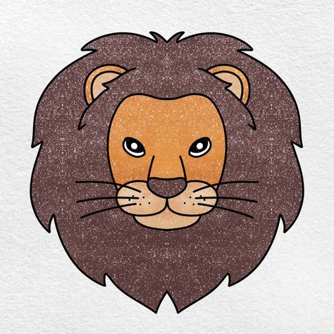 How to Draw a Lion Face - HelloArtsy Lion Costume Diy, Lion Head Drawing, Draw Lion, Lion Drawing Simple, Lion Face Paint, Christmas Drawings For Kids, Draw A Lion, Lion Face Drawing, Simple Face Drawing