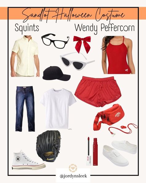 Sandlot Couple Costume, Squints And Wendy Peffercorn Costume, Sandlot Halloween Costumes, Squints And Wendy Costume, Squints Costume, Wendy Peffercorn Costume, Sandlot Squints, Squints Sandlot, Sandlot Costume