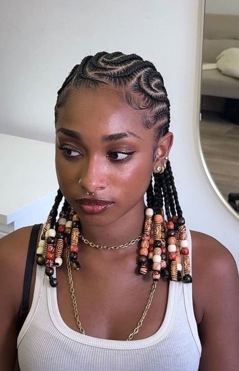 Cornrows Natural Hairstyles, Cute Braiding Styles, Box Hairstyles, Natural Cornrow Hairstyles, Cornrows With Beads, Mini Twists Natural Hair, Faux Braids, Twists Natural Hair, Hair Braid Designs