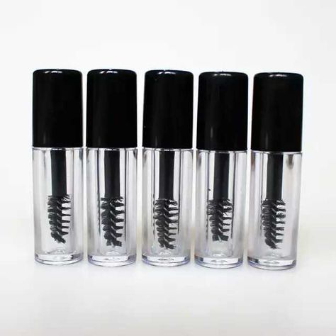 Mascara Bottle, Diy Mascara, Makeup Containers, Diy Wand, Mascara Waterproof, Cosmetic Containers, Refillable Bottles, Black Cap, Makeup Organization