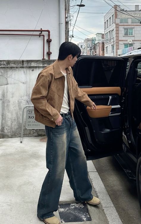 Minimal Korean Fashion Men, Fall Fits For Guys, Korean Fashion Men Formal Style, Korean Fall Outfits Men, Mens Baggy Outfit, Men Korean Outfit, Korean Baggy Outfits, Baggy Pants Outfit Men, Korean Boy Outfit