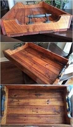 Pallet Tray, Diy Wood Pallet Projects, Pallet Projects Furniture, Wooden Pallet Projects, Free Woodworking Plans, Diy Holz, Beginner Woodworking Projects, Wood Pallet Projects, Diy Pallet Projects