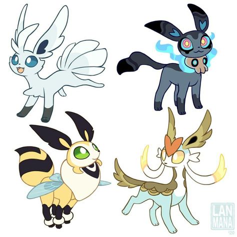 Eeveelutions Cute, Eeveelutions Art, Pokémon Fusions, Flying Type, Pokemon Eevee Evolutions, Pokemon Fusion Art, Mega Pokemon, Pokemon Breeds, Pokemon Eeveelutions