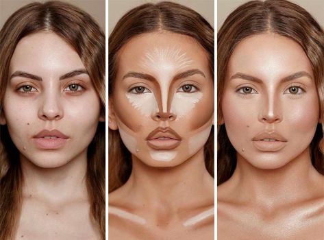 Big Nose Makeup, Face Makeup Guide, Flawless Face Makeup, Winged Eyeliner Makeup, Contour Tutorial, Makeup Fails, Contour Makeup Tutorial, Lipstick Hacks, Bad Makeup