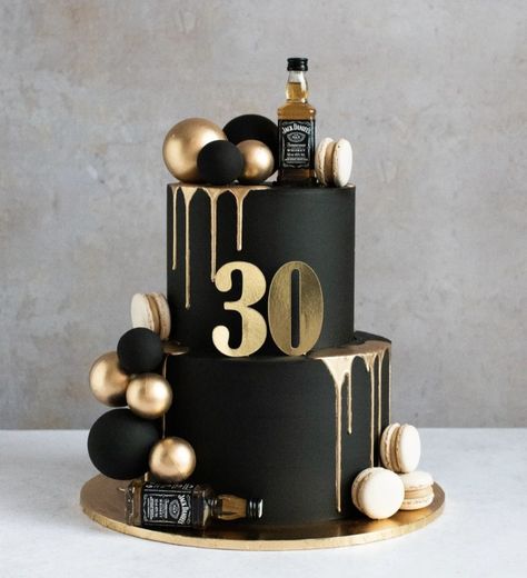 Black And White 50th Birthday Cake, 30th Birthday Cake For Him Men, 30th Birthday Cake Two Tier, Alcohol Bday Cake, 40 Birthday Cakes Men, Birthday 30 Men Decor, 30 Bday Cake For Men, 30th Birthday Men Cake, Black Cake Men