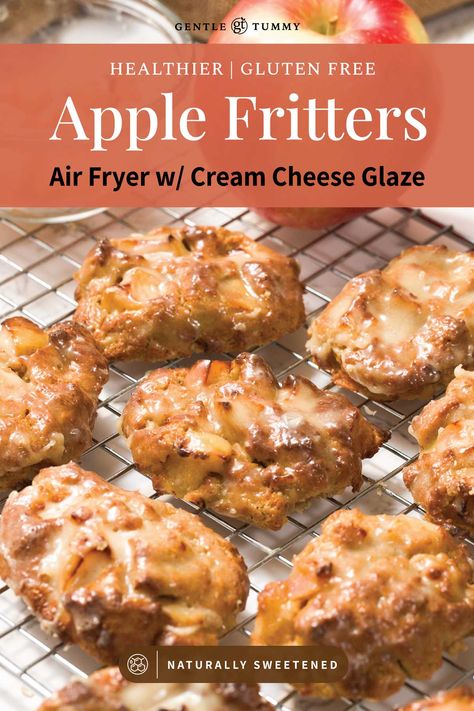 Gluten Free Apple Fritter Recipe Gluten Free Donuts Air Fryer, Apple Fritter Recipe, Fried Apple, Healthy Gluten Free Breakfast, Gluten Free Apple, Apple Fritter Bread, Apple Fritter, Healthy Sweet Snacks, Gluten Free Donuts