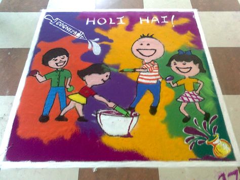 Indian Traditional Colorful Rangoli for Holi Festival.. Rangoli For Holi Festival, Drawing Kids, Colorful Rangoli, Colored Rice, Rangoli Ideas, Colored Sand, Holi Festival, Indian Traditional, Indian Festivals