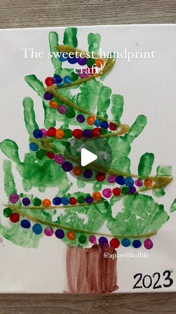 Christmas Tree Handprint, Hand Print Christmas, Tree Handprint, Hand Print Art, Hand Print Tree, Christmas Activities For Toddlers, Handprint Christmas Tree, Handprint Christmas, Preschool Christmas Crafts