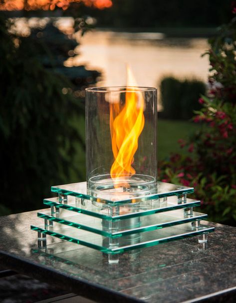 5 of the Coolest Outdoor Fire Pits That Will Blow your Mind Fireplace Glass Rocks, Tabletop Fire Bowl, Tabletop Fire Pit, Fire Pit Wall, Fire Pit Decor, Tabletop Fireplaces, Rustic Fire Pits, Fire Pit Chairs, Fire Pit Ring