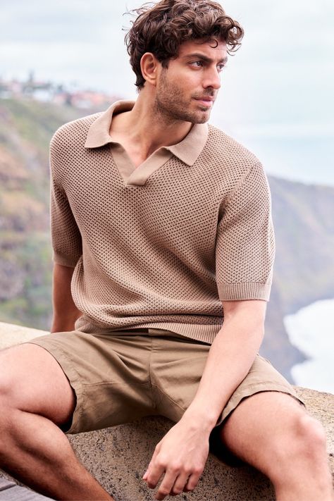 best polo shirts men Man Polo Shirt Outfit, Knitted Polo Outfit Men, Polo Outfit Men Aesthetic, Knitted Shirts Men, Knit Polo Men Outfit, Knitted Polo Shirt Men, Barbie Makeover, Men Outfits Aesthetic, Polo Outfit Men