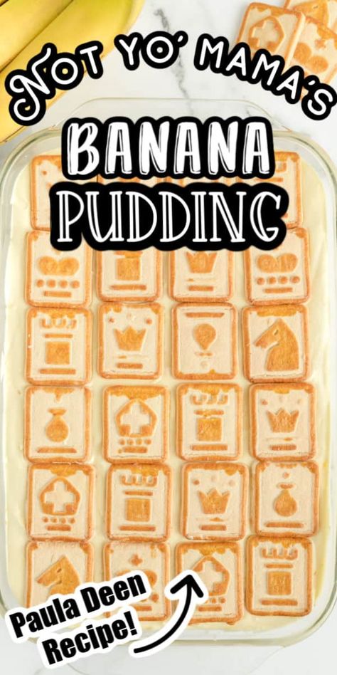 Creamy Banana Pudding Recipe, Paula Deen Banana Pudding Recipe, Chessman Banana Pudding, Chessman Cookies, Banana Pudding Paula Deen, Creamy Banana Pudding, Chessmen Cookies, Recipe For A Crowd, Banana Pudding Desserts