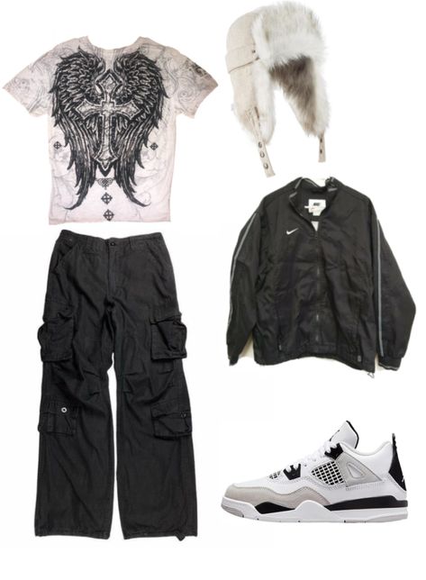 Y2k Outfits Ideas Men, Baggy Y2k Streetwear, Swag Fits Men, Y2k Style Outfits Men, Y2k Goth Outfits Men, Y2k Grunge Outfits Masc, Y2k Mens Clothes, Grunge Y2k Male Outfits, Emo Streetwear Men