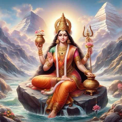 Goddess Parvati Images, Maa Parvati Goddesses, Parvathi Devi Images, Parvathi Devi, Parvati Goddess, Parvati Maa, Tara Maa, Devi Parvati, Saraswati Painting