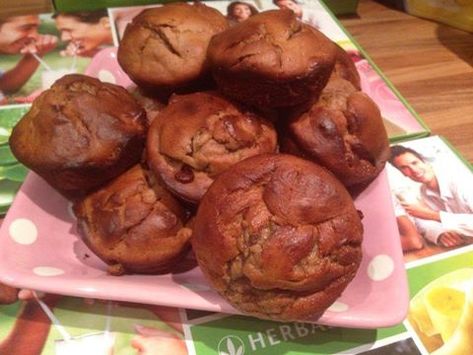 Herbalife Muffins, High Calorie Breakfast, Herbal Life Recipes, Protein Cupcakes, Butter Muffins, Herbalife Teas, Herbalife Shakes, Peanut Butter Muffins, Protein Baking