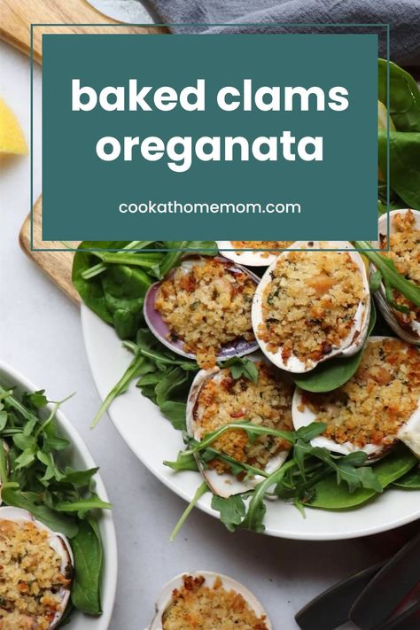 You're going to love this classic baked clams oreganata. You can make this dish from fresh clams or canned and it's delicious both ways! It's the perfect party appetizer and is great as a main course too. Canned Clam Recipes, Clams Oreganata, Oreganata Recipe, Baked Clams Oreganata, Baked Clams, Canned Clams, Mushroom Appetizer Recipes, Fresh Clams, Mushroom Appetizers