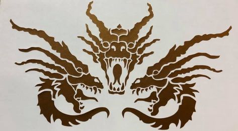 Ghidorah Tattoo, Japanese Art Anime, Big Iguana, Godzilla Tattoo, Dragon Symbol, Character Mask, Godzilla Monsterverse, King Ghidorah, Godzilla Wallpaper