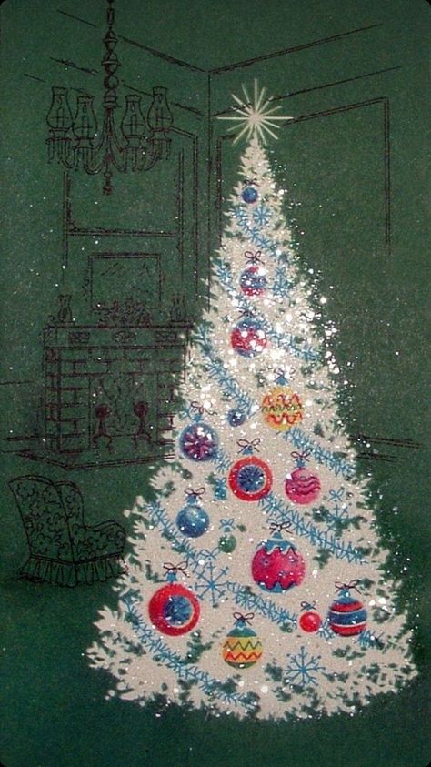 Kitsch Christmas, A Night At The Opera, Vintage Christmas Images, Christmas Memories, Christmas Graphics, Christmas Inspo, Whimsical Christmas, Christmas Memory, White Christmas Tree