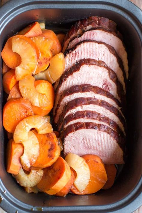 Ham And Sweet Potato Recipes, Ham And Sweet Potatoes, Cooking Ham In Crockpot, Hearty Fall Meal, Fall Meal, Crockpot Ham, Slow Cooker Ham, The Magical Slow Cooker, Hearty Meal