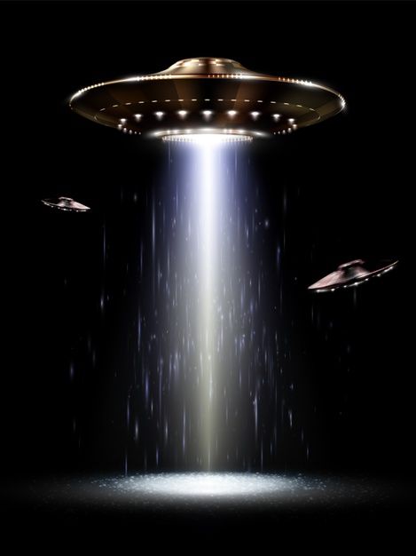 Futuristic ufo on the black background | Premium Vector #Freepik #vector Ufo Photography, Alien Spacecraft, Ufo Art, Alien Spaceship, Arte Alien, Spaceship Art, Alien Abduction, Space Aliens, Aliens And Ufos