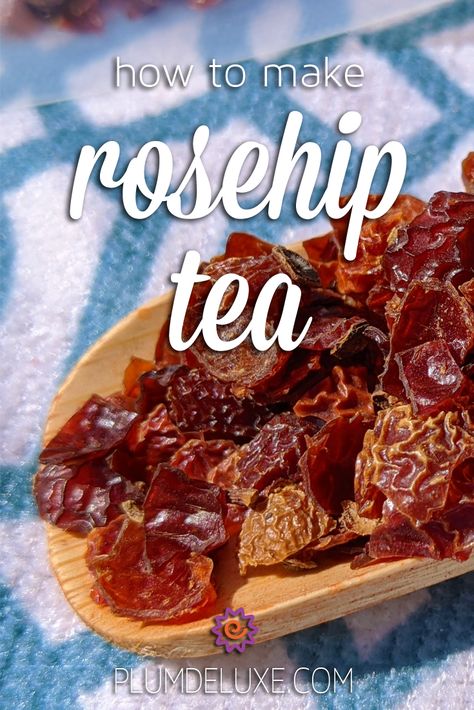 Rosehips, packed with vitamin C and anti-inflammatory properties, are best enjoyed dried as a tea, adding a slightly tart layer to your brew. Here's how to make rosehip tea. #rosehipteahowtomake #rosehipteabenefits #healthytea #antiinflammatory #teaforhealth #vitamin #antiinflammatorydiet #antiinflammatoryrecipe Rosehip Tea Recipes, Rose Hip Tea Benefits, Rosehip Benefits, Rose Hip Jelly, Rose Hips Benefits, Homemade Tea Blends, Rosehip Recipes, Rosehip Syrup, Rose Hip Tea