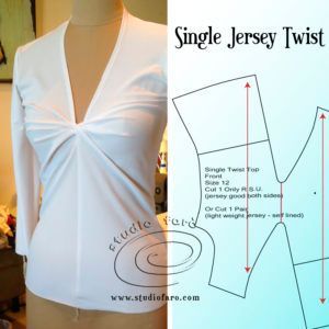 Studio Faro | Jersey Twist Patterns - First Sample #wellsuitedblog #patternpuzzles #creativepatternmaking #sewingpatterns #vintagepatterns #PDFsewingpatterns #digitalgarmentblocks #plussize #studiofaro #patternmakinginstructions #patternmaking #PDFworksheets Pola Blus, Drape Pattern, Áo Blu, Knitting Blocking, Pattern Draping, Pattern Worksheet, Twist Pattern, Easy To Sew, Pattern Drafting