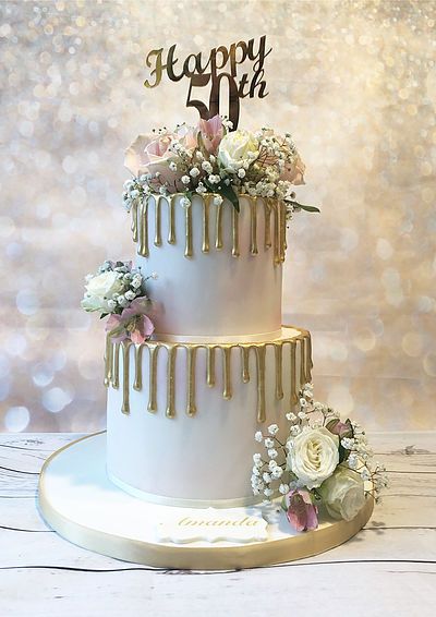 Two Tier 50th Birthday Cake, 2 Tier 50th Birthday Cake For Women, Cakes For 50th Birthday For Women, Birthday Cake For 50 Year Old Women, Cake For 50th Birthday For Women, 50th Cake For Women, 50 Th Birthday Cakes For Women, 2 Tier Birthday Cake For Women, 50th Birthday Ideas For Women Cakes