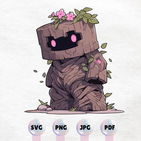 Magical Nature Art, Magical Forest Creatures, Fantasy Creatures Cute, Golem Dnd, Forest Character Design, Forest Golem, Wood Golem, Cute Magical Creatures, Scrapbooking Original