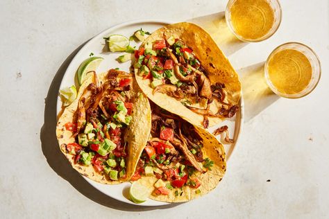 Crispy Mushroom Tacos Recipe Chicharron Tacos, Fried Meat, Vegan Chorizo, Mushroom Tacos, Salsa Ingredients, Quick Dishes, Oyster Mushroom, Taco Recipe, Oyster Mushrooms