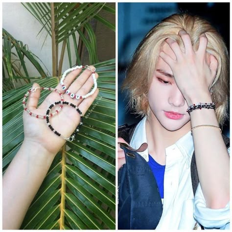 Kpop Bracelet, Jewelry Kpop, Kpop Jewelry, Pop Beads, Pop Jewelry, Straykids Hyunjin Photoshoot, Manik Manik, Bead Charms Diy, Kids Bracelets