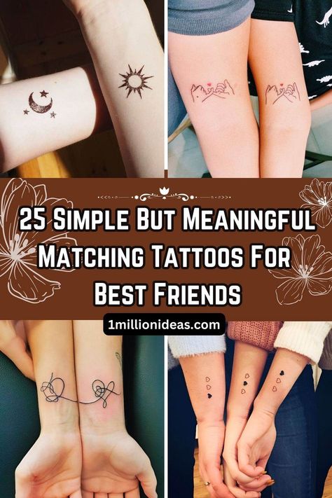 25 Simple But Meaningful Matching Tattoos For Best Friends Bestie Tattoos Bff, Short Hairstyles Japanese, Meaningful Matching Tattoos, Best Friend Symbols, Best Friend Symbol Tattoo, Matching Tattoos Ideas, Friendship Tattoos For 3, Best Friend Matching Tattoos, Friend Matching Tattoos