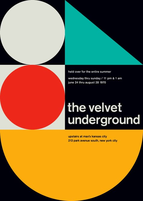 Swiss Modernism, Mike Joyce, International Typographic Style, Swiss Typography, Herbert Bayer, Vintage Concert Posters, The Velvet Underground, Swiss Style, Music Flyer