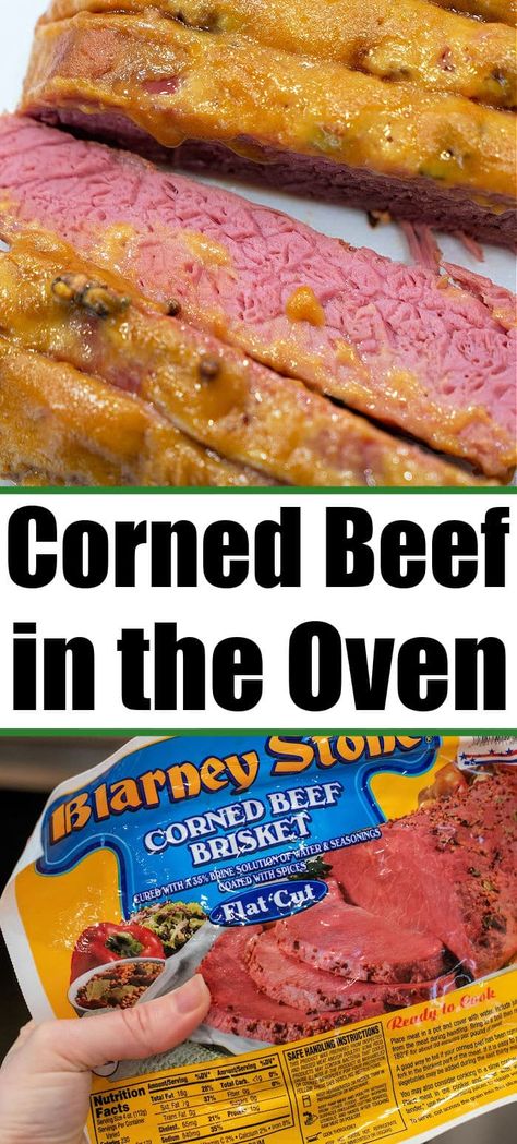 This is how to cook corned beef in the oven perfectly! Add potatoes with a mustard sauce for the most fork tender brisket ever. Corn Beef On Stove Top, Corn Beef Brisket Recipes, Mustard Sauce For Corned Beef, Corned Beef In The Oven, Sauce For Corned Beef, Beef In The Oven, Corned Beef Sauce, Cooking Corned Beef Brisket, Dutch Oven Corned Beef