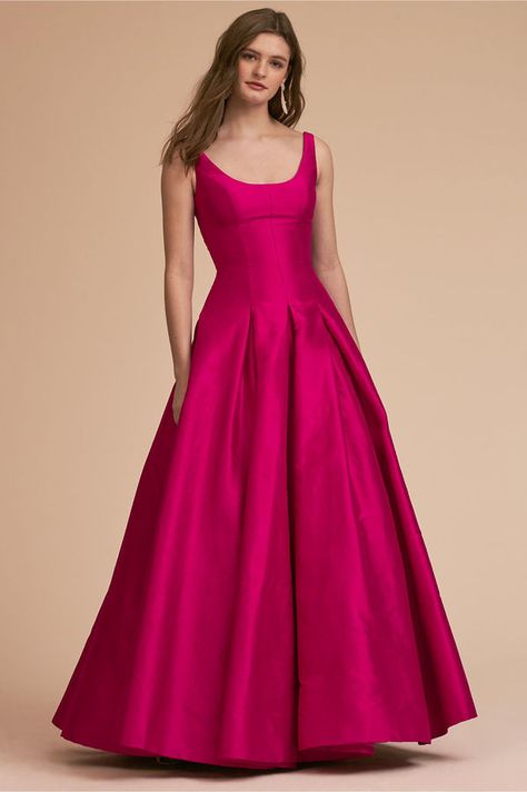 BHLDN Nolan Dress India Wedding Dress, Gown Bridesmaid, Rani Pink, Pleated Gown, Ball Skirt, Simple Gowns, Long Frock, Curvy Barbie, Long Dress Design