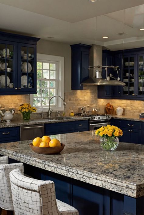 kitchen paint colors, granite countertops, kitchen design, interior design Light Colored Granite, Dark Granite Countertops, Coastal Chic Living Room, Brown Granite Countertops, Kitchen Colour Combination, Dark Countertops, Black Granite Countertops, Choosing Paint Colours, Brown Granite