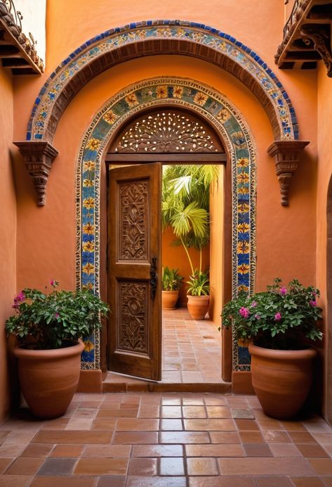 21 Timeless Mexican Hacienda Homes That Blend History & Luxury – Cabin Nook Small Hacienda Style Homes, Mexican Hacienda Homes, Mexican Houses Interior, Mexican House Exterior, Hacienda Architecture, Hacienda Style Homes Mexican, Mexican Style House, Butcherblock Countertops, Hacienda Home