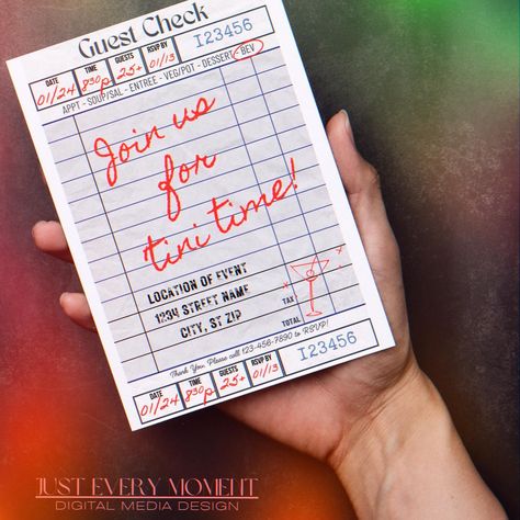 Try something cool and neat for your next party or get-together! 🥳 Custom party invites in the form of a Guest Check ticket 🧾 like the ones from your favorite diner!! 🤩 Check out my Etsy shop - link in bio! Guest Check, Party Invites, Custom Party, Diner, Party Invitations, Link In Bio, The One, Custom Design, Digital Prints