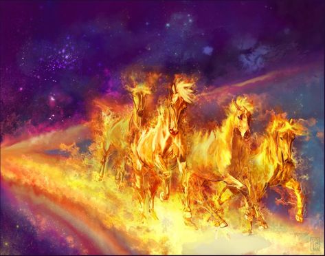 Prophetic Painting, Grass Clipart, Fire And Desire, Chariots Of Fire, Fire Horse, Prophetic Art, Horse Tattoo, Religious Images, Book Of Revelation