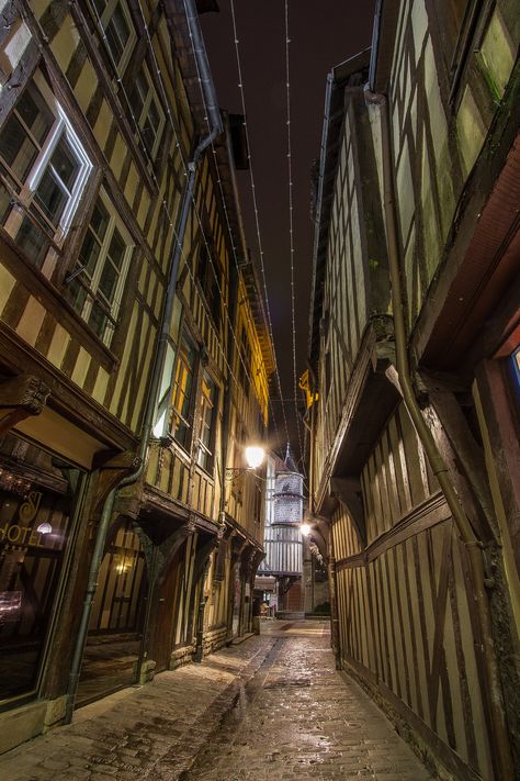 A medieval street in Troyes, France Medieval Street, Troyes France, Francophone Countries, Harry Potter Movie, France Aesthetic, Champagne Region, French Street, Paris Street, 16th Century